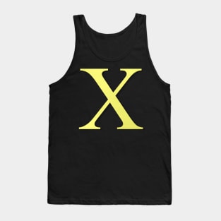 The Letter X in Shadowed Gold Tank Top